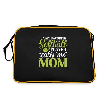 Softball Mère Baseball Fille Fils Cadeau - Sac Retro - noir/or - Dos