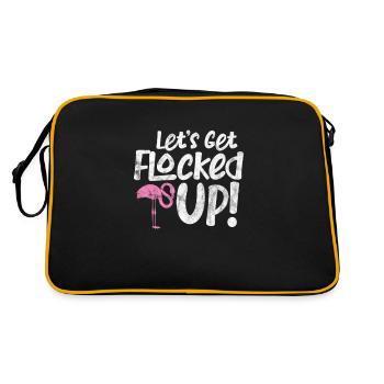 Flamingo - Retro Tasche - Schwarz/Gold - Hinten
