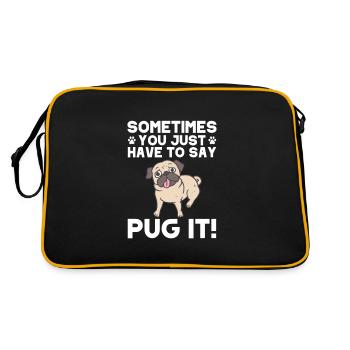 Carlin Chien Chien Ami Pet Pug Pug Pug Cadeau - Sac Retro - noir/or - Dos
