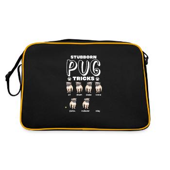 Carlin Chien Chien Ami Pet Pug Pug Pug Cadeau - Sac Retro - noir/or - Dos