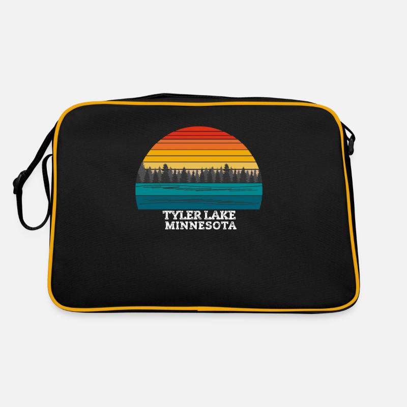 Tyler Lake Minnesota - Retro Tasche - Schwarz/Gold