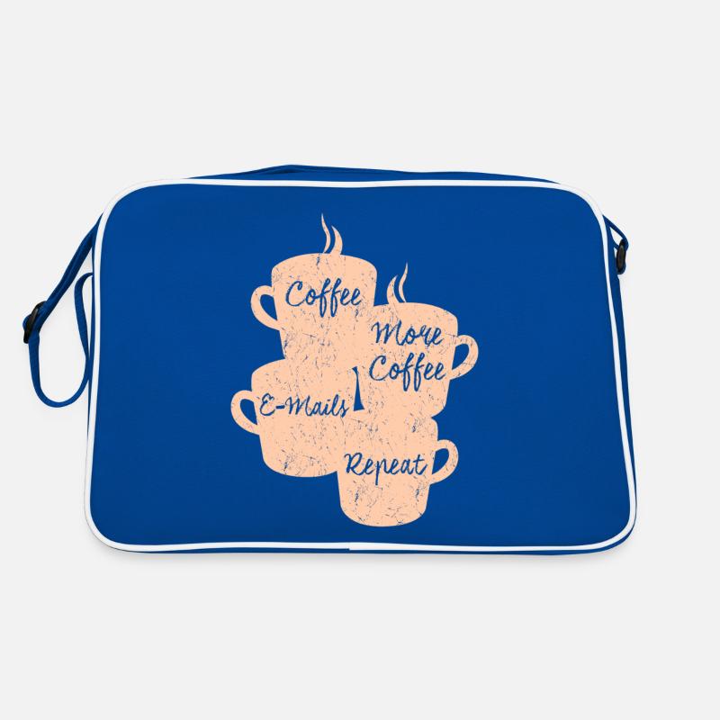 Kaffee und E-Mails Büro Retro Tasche