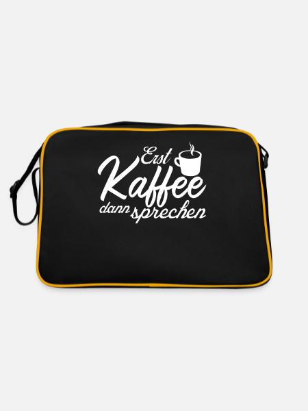 Büro Kaffee Morgenmuffel - Retro Tasche - Schwarz/Gold - Hinten