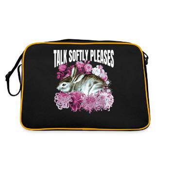 Parlez doucement des fleurs de lapin satisfaites - Sac Retro - noir/or - Dos