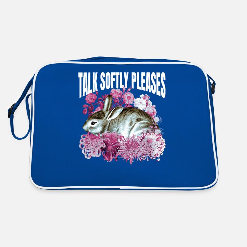 Speak gently pleased rabbit flowers Retro Bag