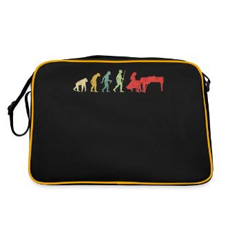 Piano Playing Woman Pianist Evolution - Retro Bag - black/gold - Back