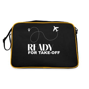 Ready for take-off flight The plane map excursion - Retro Bag - black/gold - Back