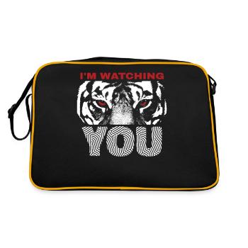 Je surveille tes yeux Citation d’animal sauvage - Sac Retro - noir/or - Dos