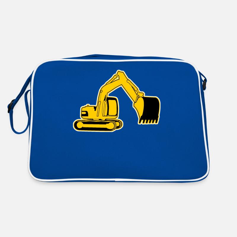 Excavator driver Excavator construction site site manager Retro Bag