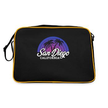 San Diego - Sac Retro - noir/or - Dos