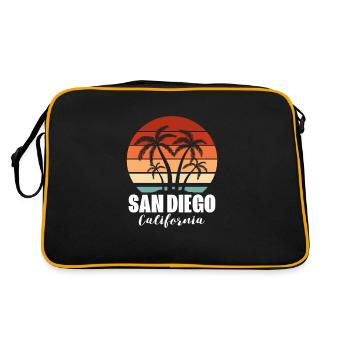 San Diego - Sac Retro - noir/or - Dos