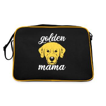 Golden Retriever Goldie Dog Dogs Gift - Retro Bag - black/gold - Back