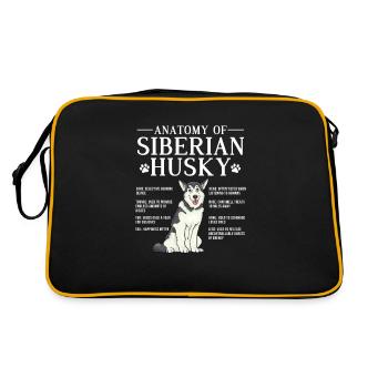 Husky Dog Dogs Siberian Husky Gift - Retro Bag - black/gold - Back