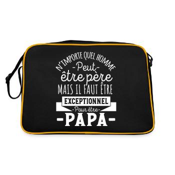 Papa Exceptionnel Humour Cadeau Fête Des Pères - Sac Retro - noir/or - Dos