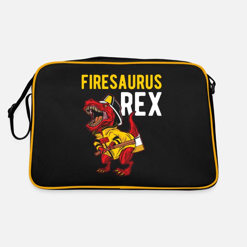 Firesaurus Rex Dino Firefighter Fire Brigade Retro Bag
