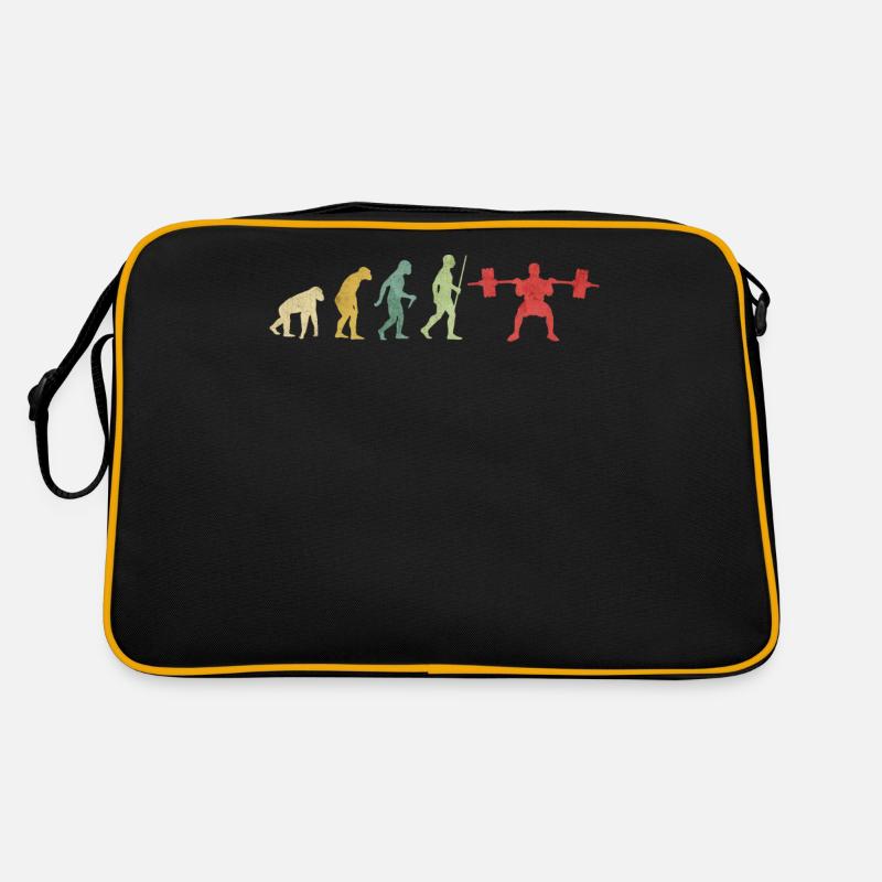 Evolution des Gewichtshebens Körperbau Retro Tasche