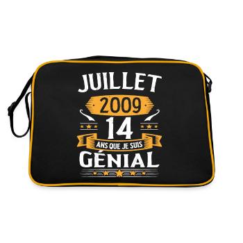 Juillet 2009 14 Ans Que Je Suis Génial Cadeau - Sac Retro - noir/or - Dos