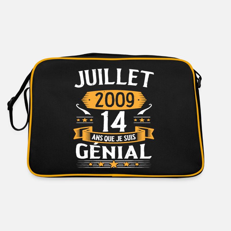 Juillet 2009 14 Ans Que Je Suis Génial Cadeau - Sac Retro - noir/or