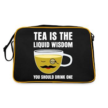Tea Drinker Teacup Funny Tea Bag Tea - Retro Bag - black/gold - Back