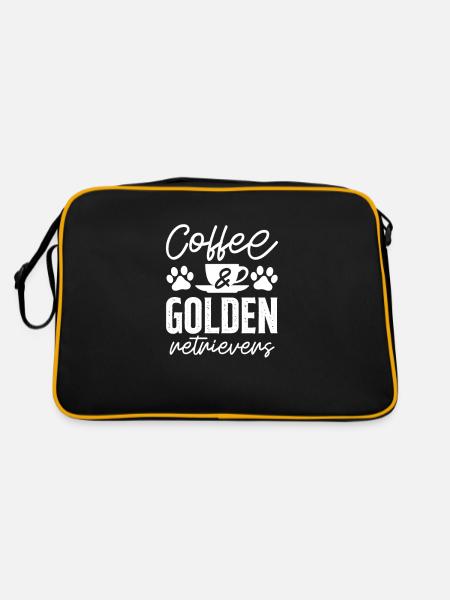 Golden Retriever Goldie Hund Hunde Geschenk - Retro Tasche - Schwarz/Gold