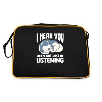 Husky Dog Dogs Siberian Husky Gift - Retro Bag - black/gold - Back
