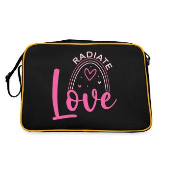 Strahlen Liebe Sich Selbst Urlaub Liebe Pink - Retro Tasche - Schwarz/Gold - Hinten