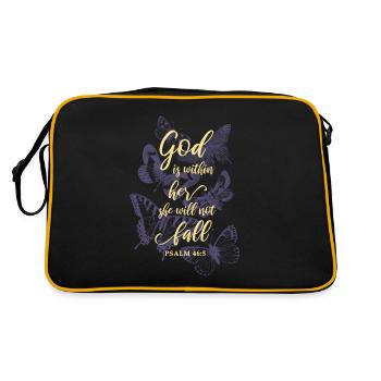 Papillons verset biblique chrétien - Sac Retro - noir/or - Dos