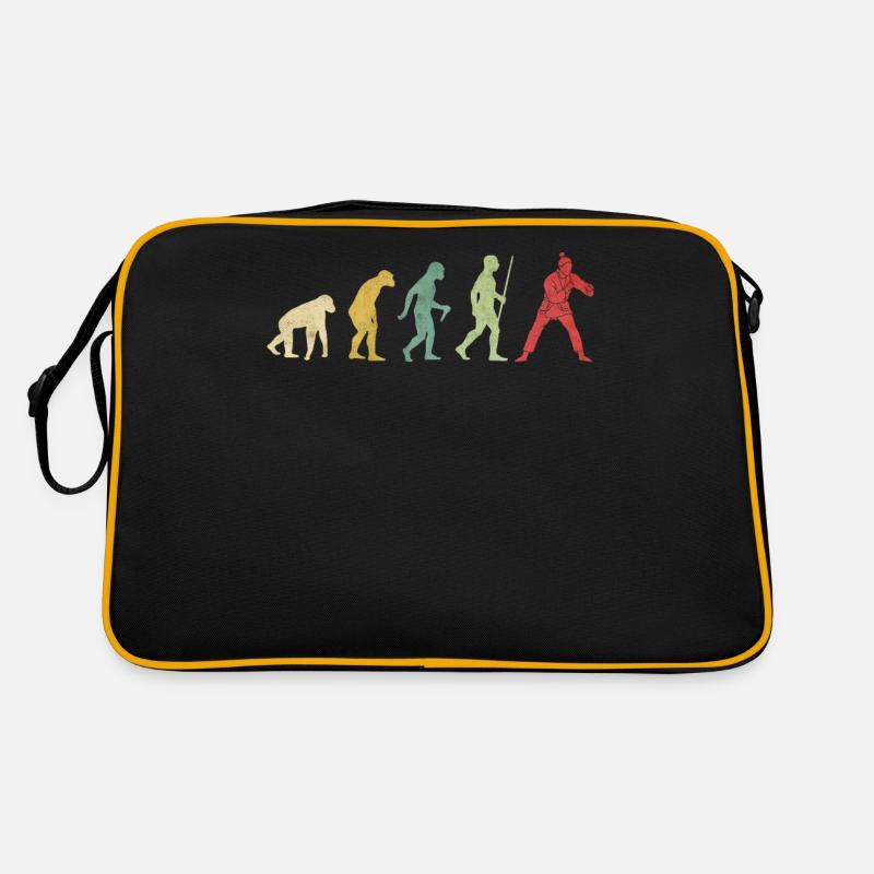 Judo Mädchen gegen die weibliche Evolution kämpft Retro Tasche