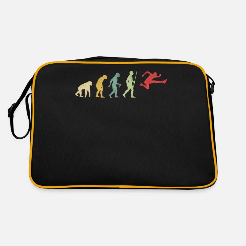 Hürden Mann, die Evolution läuft Retro Tasche