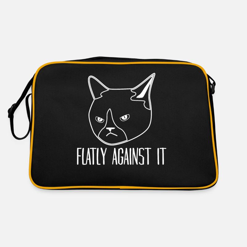 cat protest rejection no against it Retro Bag