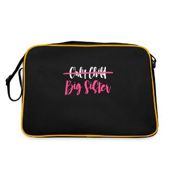 Große Schwester - Retro Tasche - Schwarz/Gold - Hinten