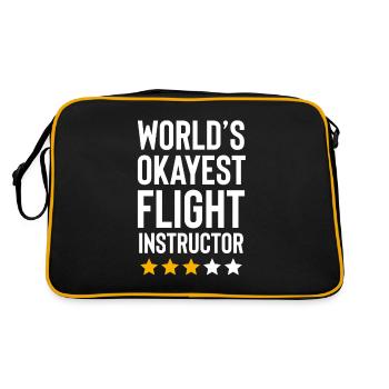 Worlds Okayest Flight Instructor Funny Pilot - Retro Bag - black/gold - Back