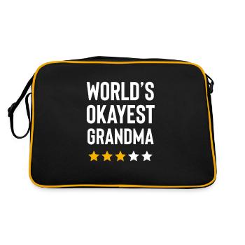 Worlds Okayest Grandma Funny Birthday Christmas - Retro Bag - black/gold - Back