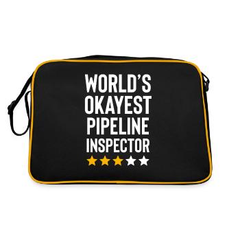 Worlds Okayest Pipeline Inspector Funny Birthday - Retro Tasche - Schwarz/Gold - Hinten