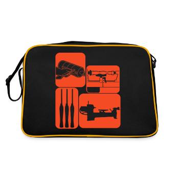 Machine de tournage sur bois - Sac Retro - noir/or - Dos