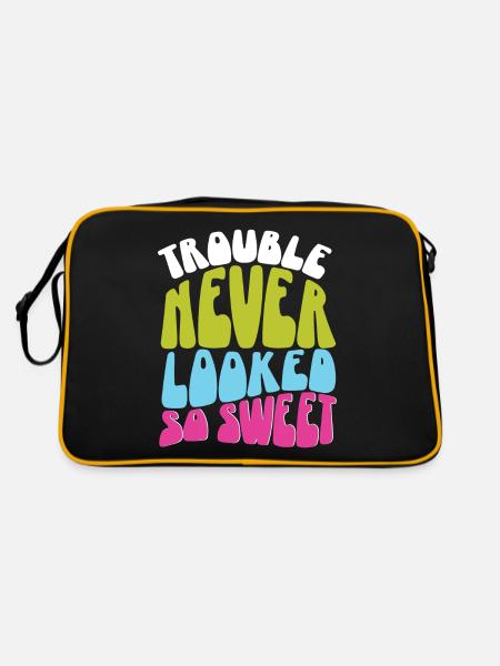 Anger never looked so sweet quote gift - Retro Bag - black/gold - Back