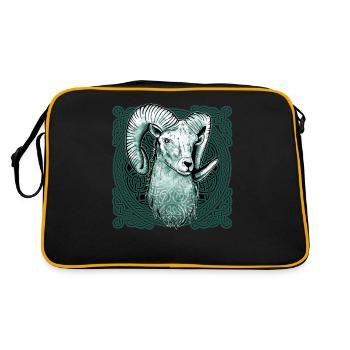 Aries Celtic knot pattern - Retro Bag - black/gold - Back