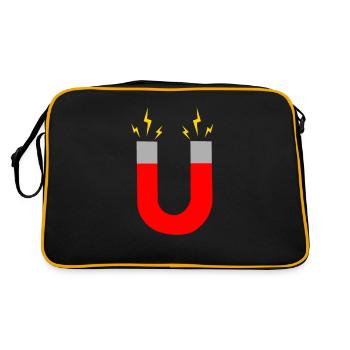 Magnet Magnetic Field Magnetic Magnetism - Retro Bag - black/gold - Back