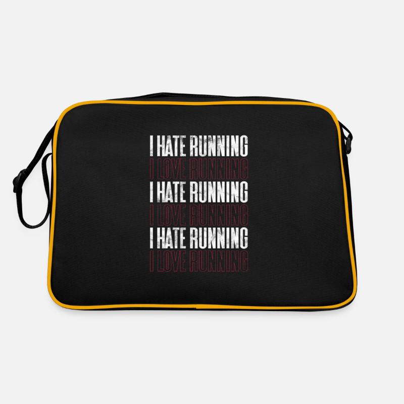 Laufen Läufer Jogging Joggen Läuferin Geschenk - Retro Tasche - Schwarz/Gold