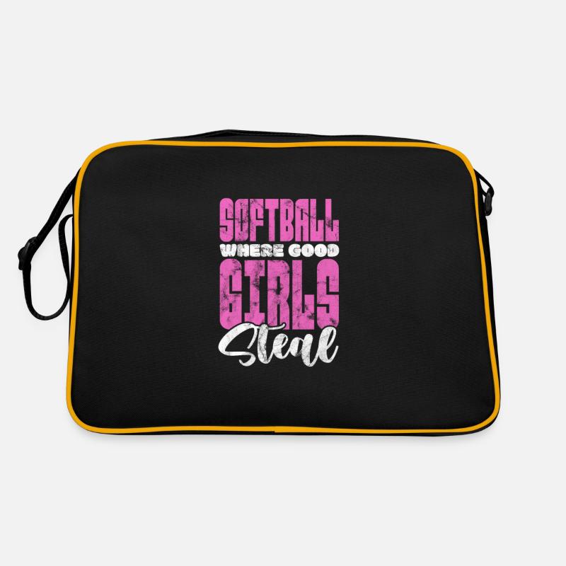 Softball - Retro Tasche - Schwarz/Gold