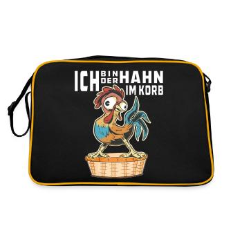 ICH BIN DER HAHN IM KORB - Retro Tasche - Schwarz/Gold - Hinten