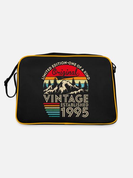 Original Vintage Établi En 1995 Anniversaire - Sac Retro - noir/or - Dos