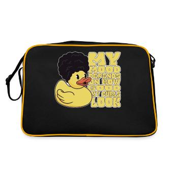 Meine Stimmung Hängt Davon Ab - Retro Tasche - Schwarz/Gold - Hinten