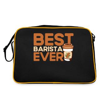 Barista Geschenkidee Coffee Lover Coffee Brewing - Retro Tasche - Schwarz/Gold - Hinten