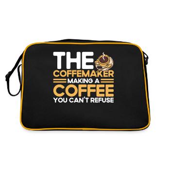 Barista Geschenkidee Coffee Lover Coffee Brewing - Retro Tasche - Schwarz/Gold - Hinten