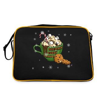 Happy All Hot Chocolate -Marshmallow -Cookie - Retro Bag - black/gold - Back