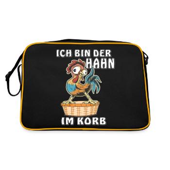 ICH BIN DER HAHN IM KORB - Retro Tasche - Schwarz/Gold - Hinten