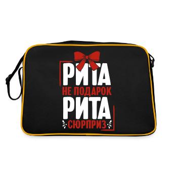 Rita Spruch auf Russisch Russland Rite Outfit für - Retro Tasche - Schwarz/Gold - Hinten