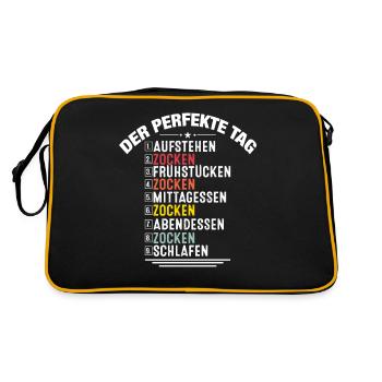 Funny Gamer Gaming Clothing Gift Der Perfekte Tag - Retro Tasche - Schwarz/Gold - Hinten