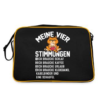 Meine Vier Stimmungen - Retro Tasche - Schwarz/Gold - Hinten